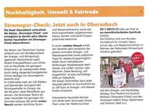 Auftakt zum Stromspar-Check in Oberasbach - Artikel im Mitteilungsblatt Oberasbach vom 06.10.2023