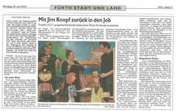 Präsentation unseres Projekts LEO 3 in Kooperation mit elan - Zeitungsartikel aus den Fürther Nachrichten vom 28.06.2016