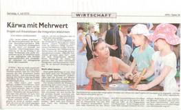 Präsentation unseres Projekts LEO 2 in Kooperation mit elan - Zeitungsartikel aus den Fürther Nachrichten vom 04.07.2015
