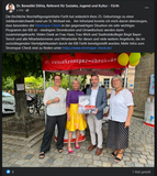 Facebook-Posting von Dr. Döhla anlässlich unserer 25 Jahr-Feier am 21.07.2022