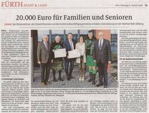 Spende der Manfred-Roth-Stiftung für unser Projekt Alltagsbegleitung ins Licht gerückt - Artikel in den Fürther Nachrichten vom 06.02.2024