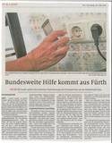 Bericht über die bundesweite Telefonhotline des Stromspar-Check mit Sitz in Fürth bei der KBI - Artikel in den Fürther Nachrichten vom 20.05.2025