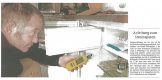 Anleitung zum Stromsparen durch unser Projekt Stromspar-Check - Artikel in den Fürther Nachrichten vom 16.09.2019