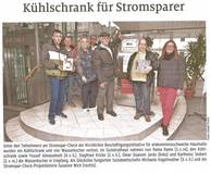 Verlosung des Kühlschranks und Ziehung des Gewinners durch unser Projekt Stromspar-Check - in den Fürther Nachrichten am 08.11.2019