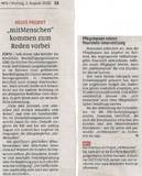 Unser neues Projekt „mitmenschen“ geht an den Start - Artikel in den Fürther Nachrichten vom 03.08.2020